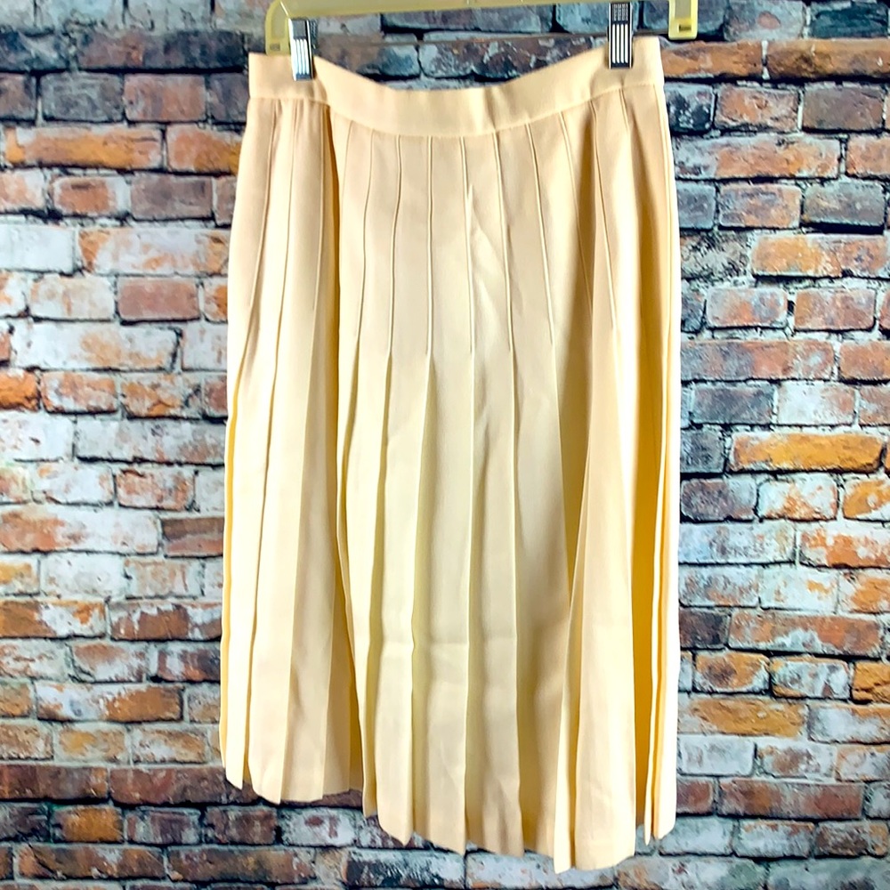 Evan Picone VTG cream pleated wool skirt size 12 - Picture 3 of 12